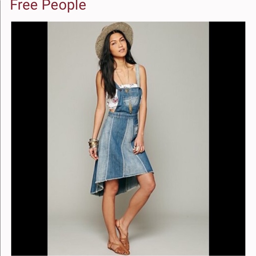 Free People Colorado Denim Overall Skirt 4 6
